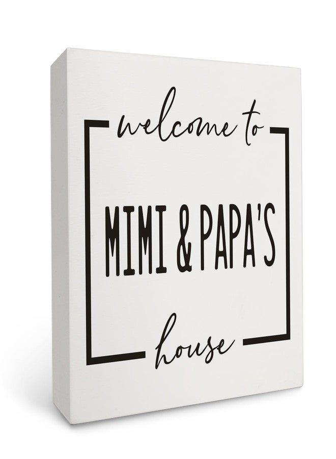 OFlich Mimi & Papa Welcome Home Wooden Sign - House Warming Gift, Grandparents Gift, Wall Pediment - Image 1